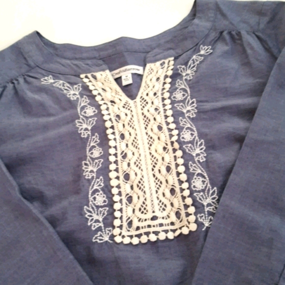 Croft & Barrow 100% Cotton Embroidered Blouse - Picture 15 of 15
